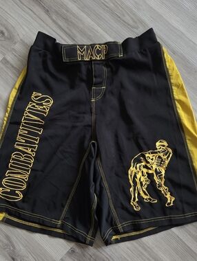 MACP Black and Yellow Fight Shorts Army Combatives Embroidered
